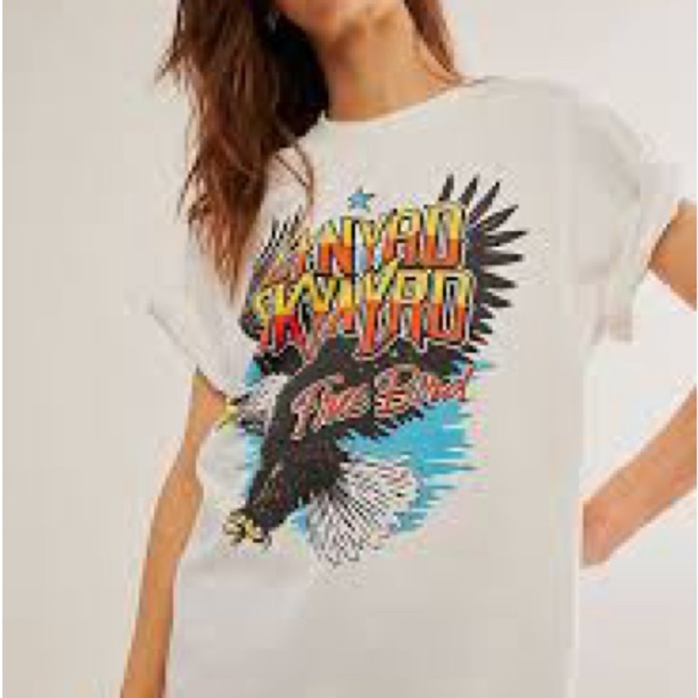 Junk Food Clothing White T-Shirt with Eagle Graphic
